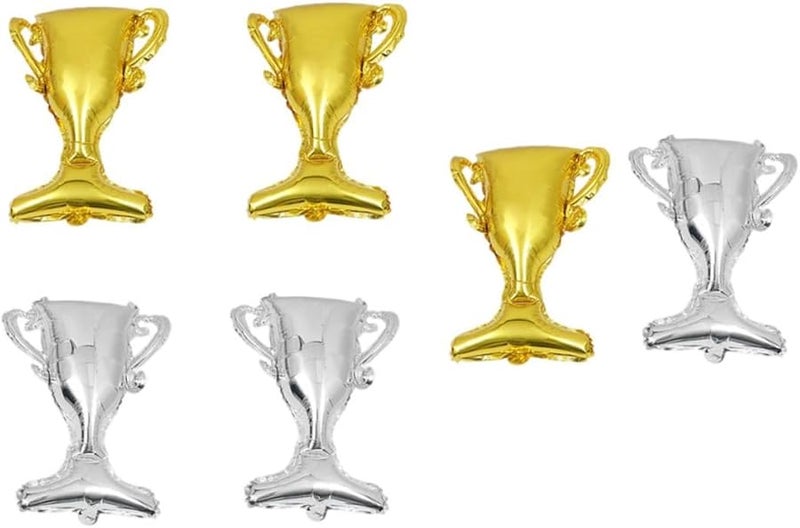 Graduation Trophy Foil Balloons 6Pcs Gold Silver Metallic Party Decor Photo Props - Image 1